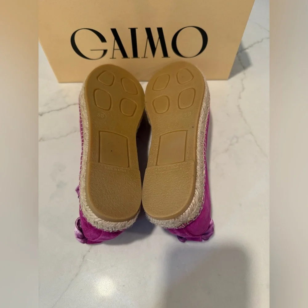 🆕 Gaimo Suede Trellis Laceup Scarf 1” Espadrille Balletcore Soft Girl Boho Chic